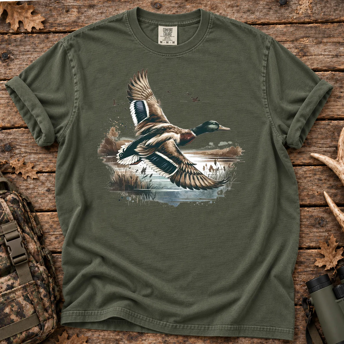 Mallard Ducks Marsh T-Shirt in Moss