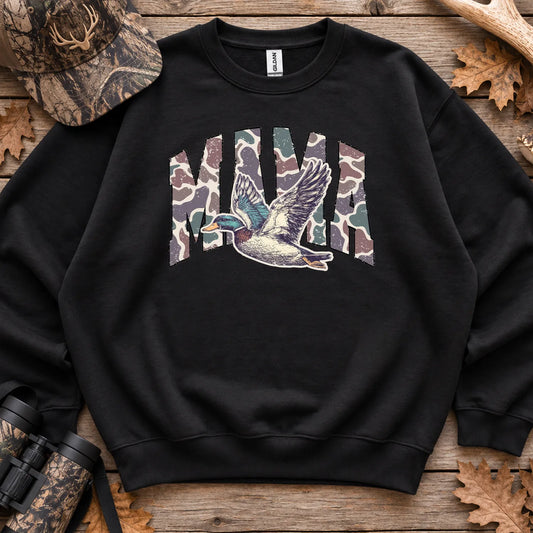 Mallard Hunting Mama Graphic Sweatshirt in Black
