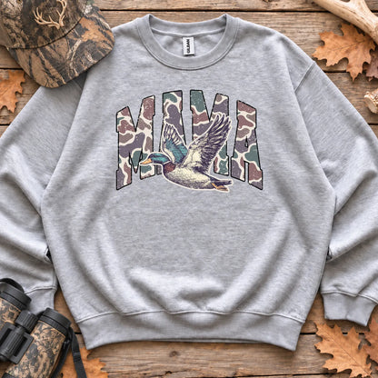 Mallard Hunting Mama Graphic Sweatshirt in Sport Grey