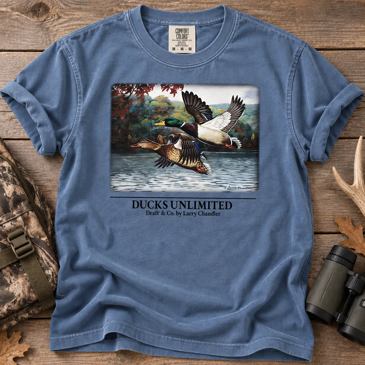 Mallard Lake Scene T-Shirt in Blue Jean
