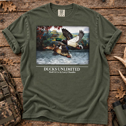 Mallard Lake Scene T-Shirt in Moss