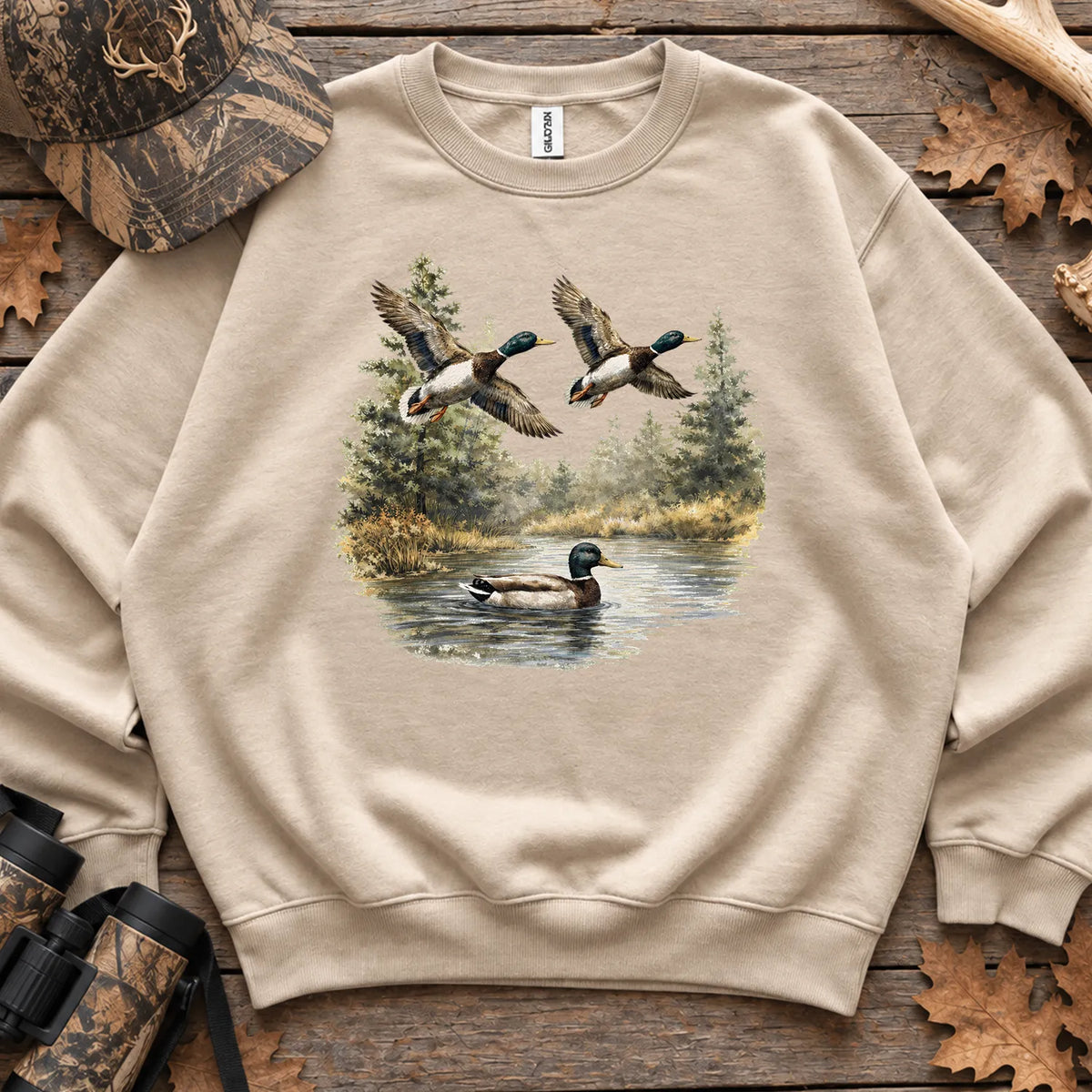 Mallard Nature Pond Sweatshirt in Sand
