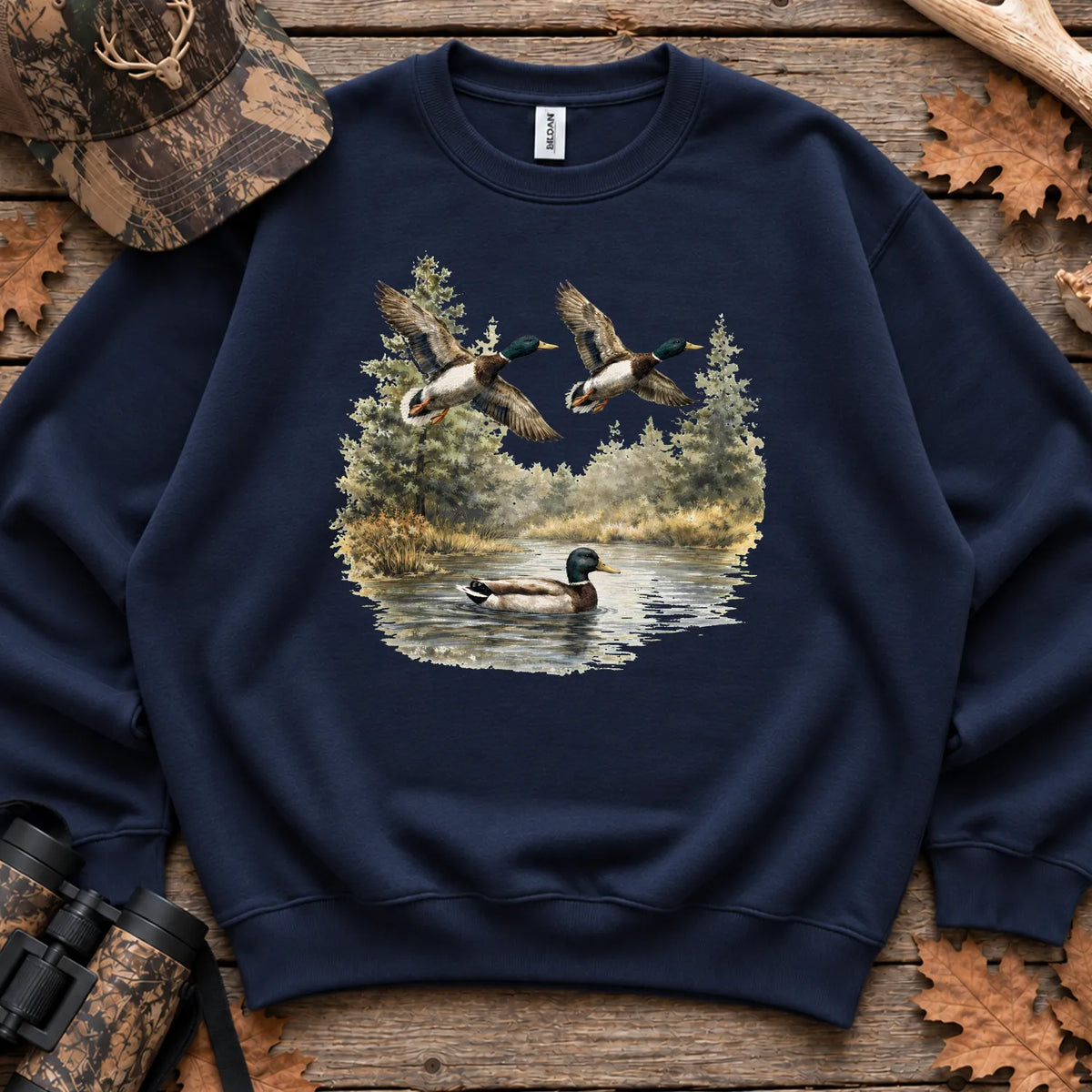 Mallard Nature Pond Sweatshirt in Navy