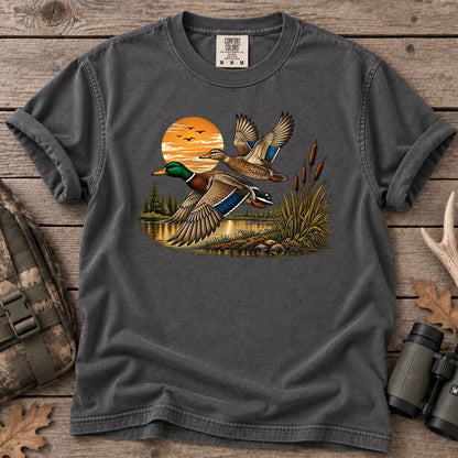 Mallard Sunset Flight T-Shirt in Pepper