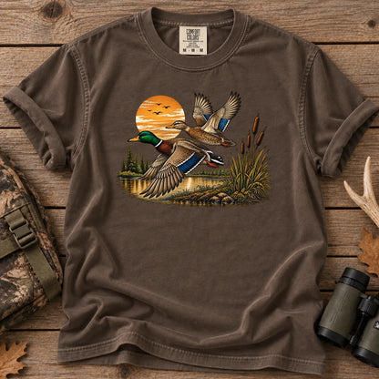 Mallard Sunset Flight T-Shirt in Espresso