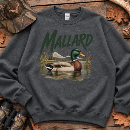 Mallard Waterfowl Scene Sweatshirt in Dark Heather