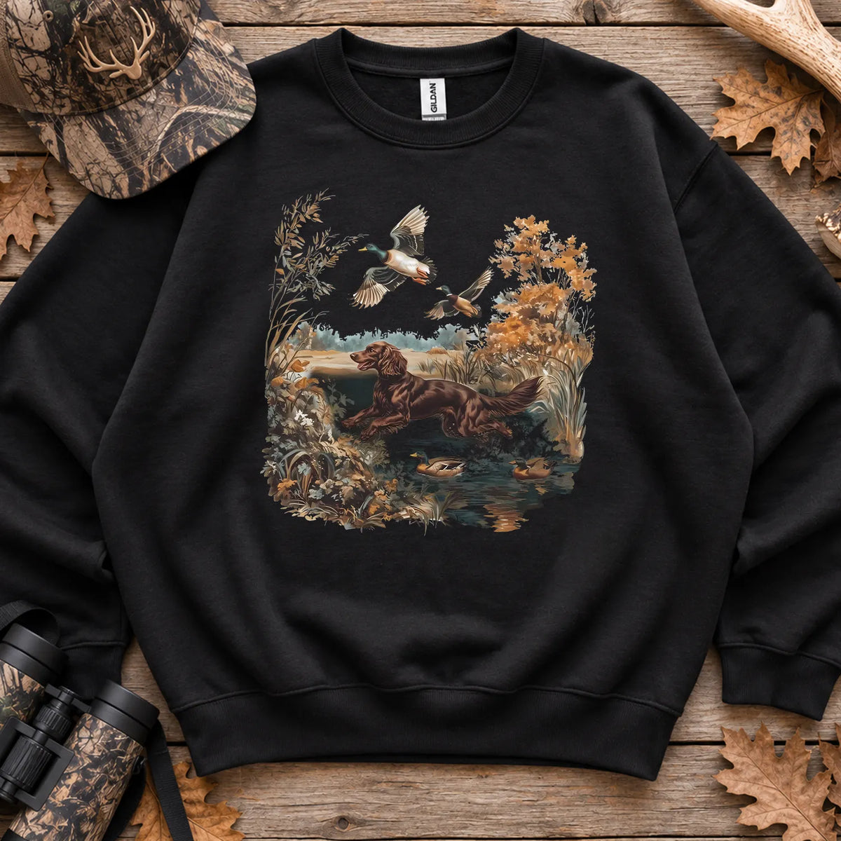 Mallards Autumn Marsh Sweatshirt in Black