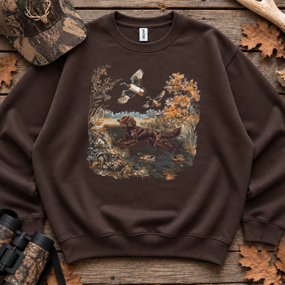 Mallards Autumn Marsh Sweatshirt in Dark Chocolate