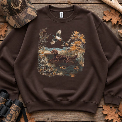 Mallards Autumn Marsh Sweatshirt in Dark Chocolate
