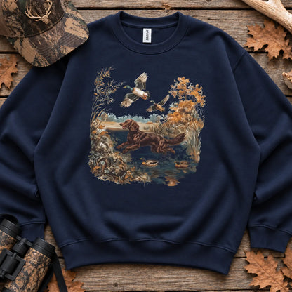 Mallards Autumn Marsh Sweatshirt in Navy