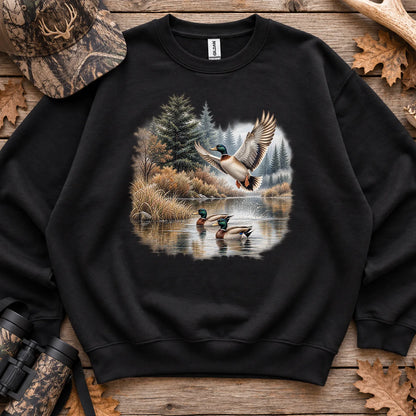 Mallards Fall Pond Sweatshirt in Black