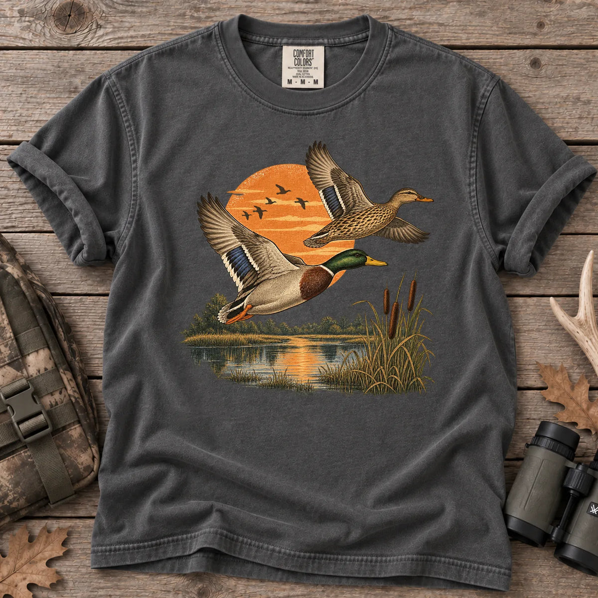 Mallards Sunset Pond T-Shirt in Pepper