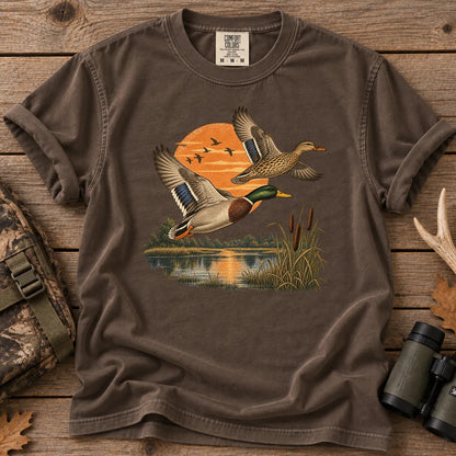 Mallards Sunset Pond T-Shirt in Espresso
