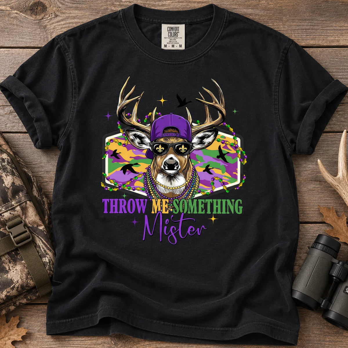 Mardi Gras Buck T-Shirt in Black