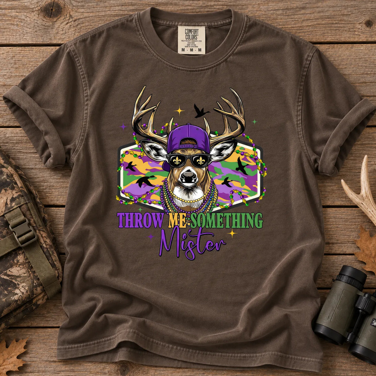 Mardi Gras Buck T-Shirt in Espresso