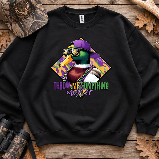 Mardi Gras Mallard Sweatshirt in Black