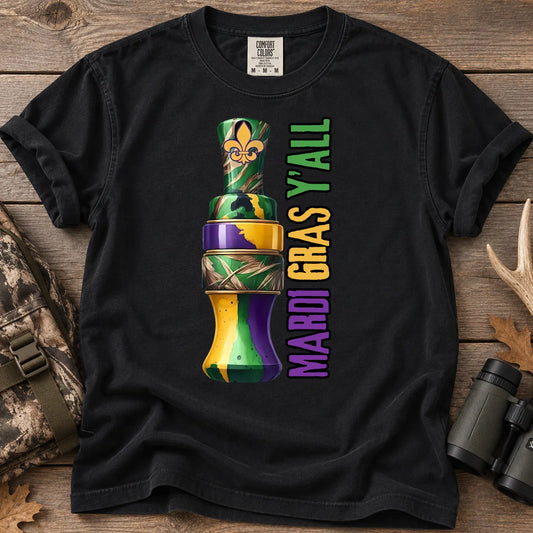 Mardi Gras Y'all Duck T-Shirt in Black