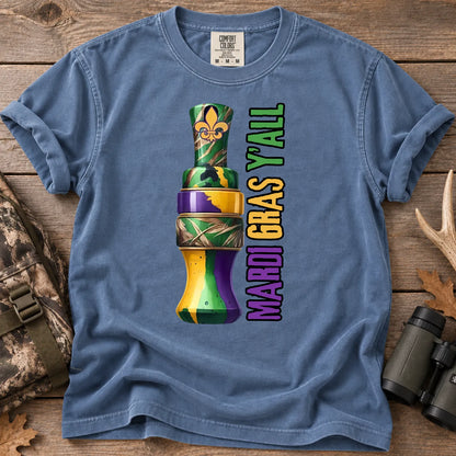 Mardi Gras Y'all Duck T-Shirt in Blue Jean