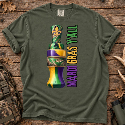 Mardi Gras Y'all Duck T-Shirt in Moss
