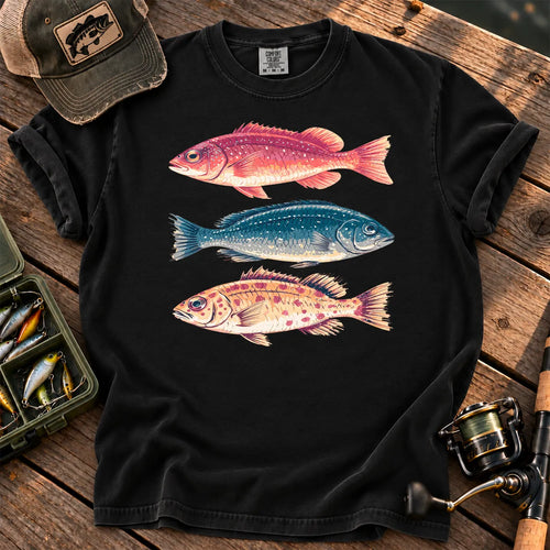 Marine Fish Trio T-Shirt in Black