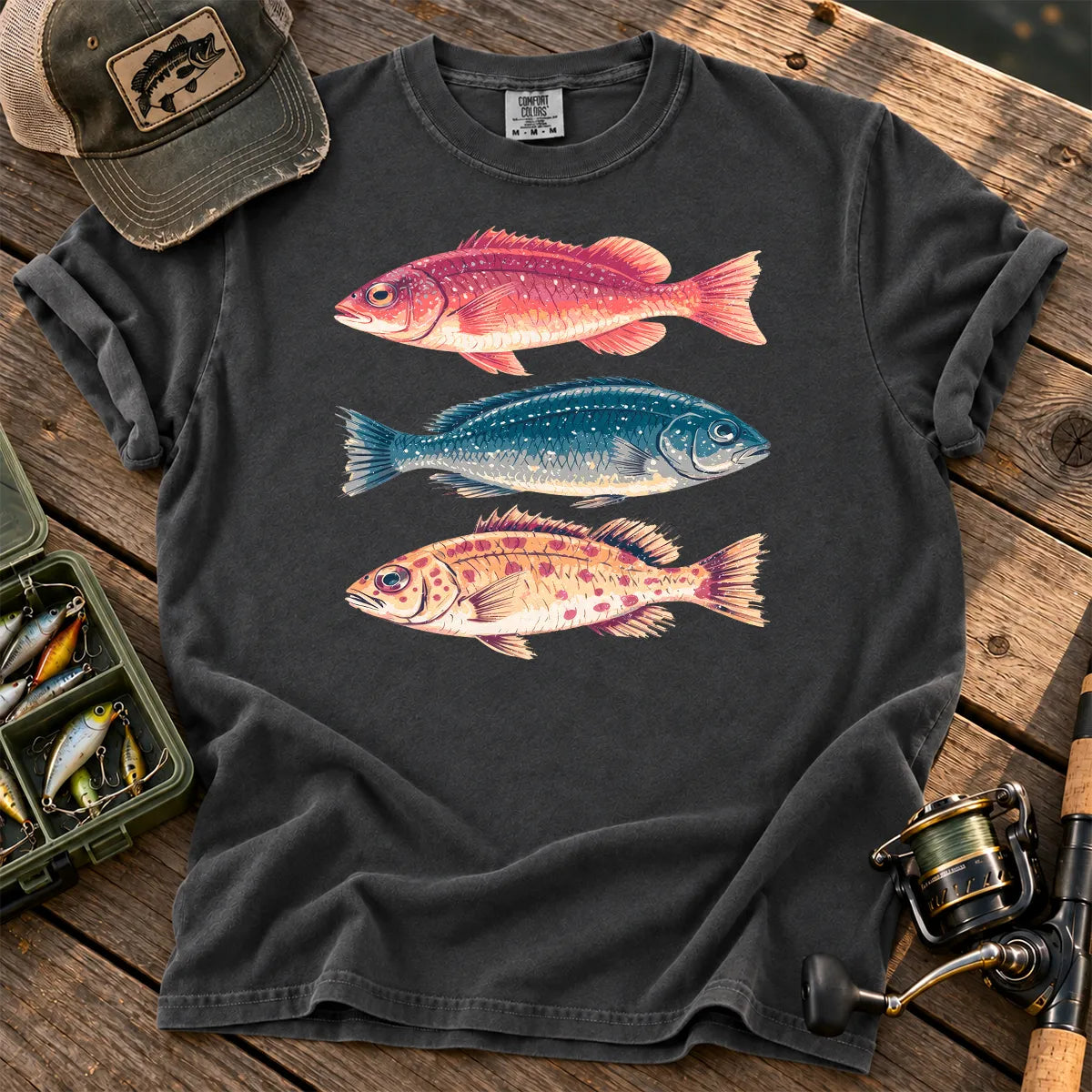 Marine Fish Trio T-Shirt in Pepper