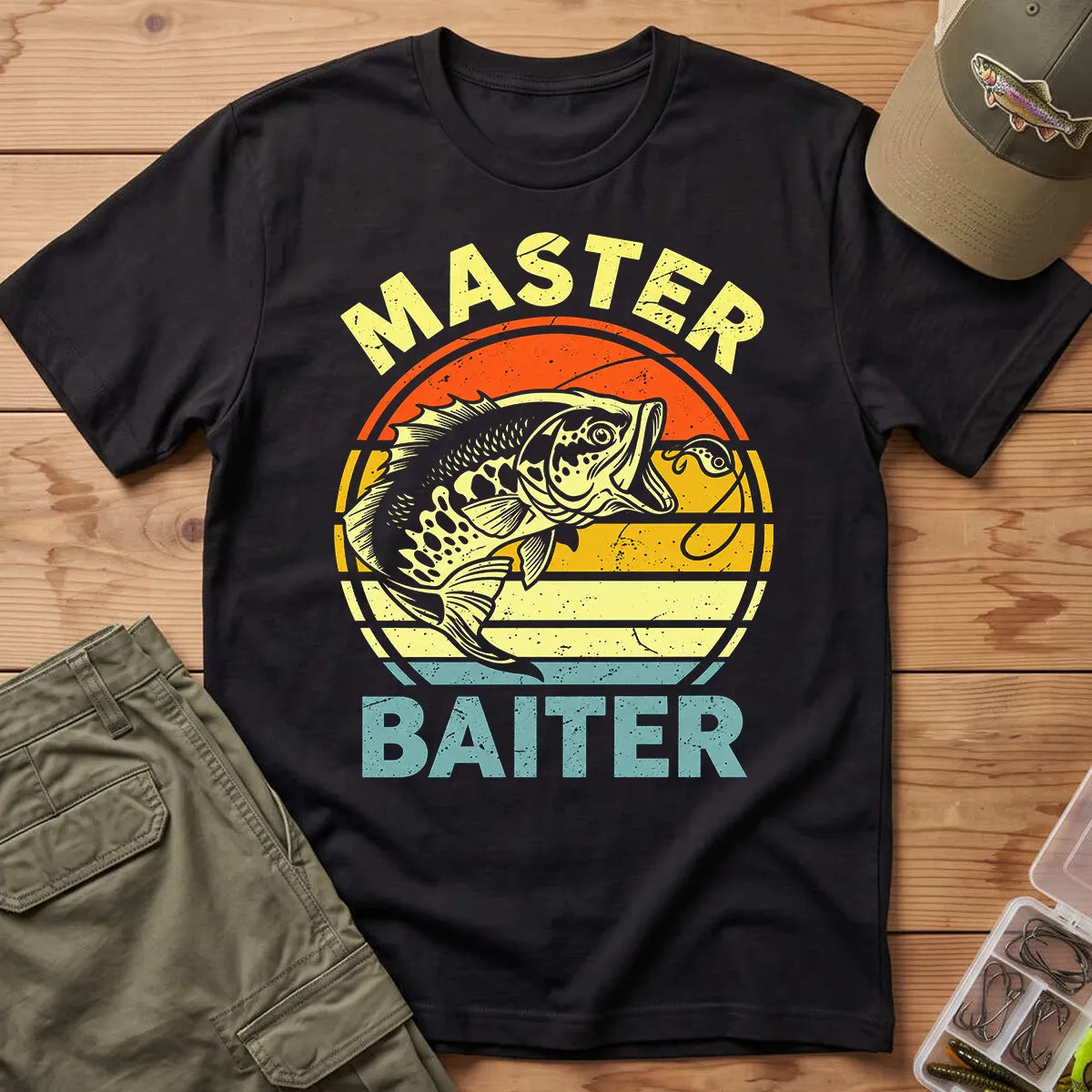 Master Baiter Fishing T-Shirt in Black