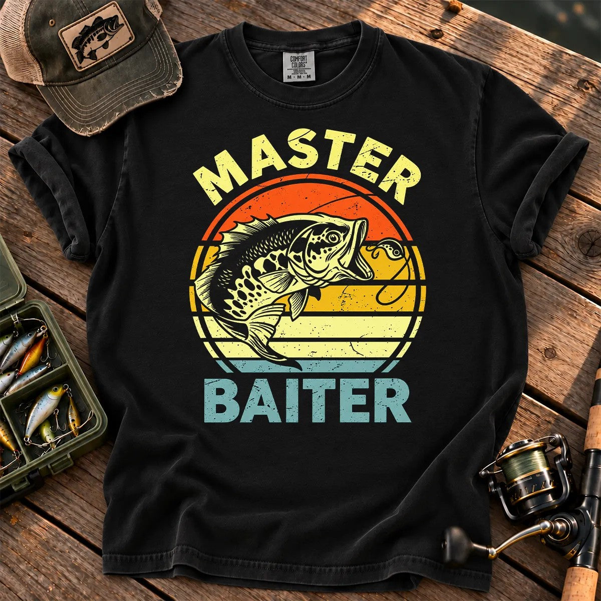 Master Baiter Fishing T-Shirt in Black