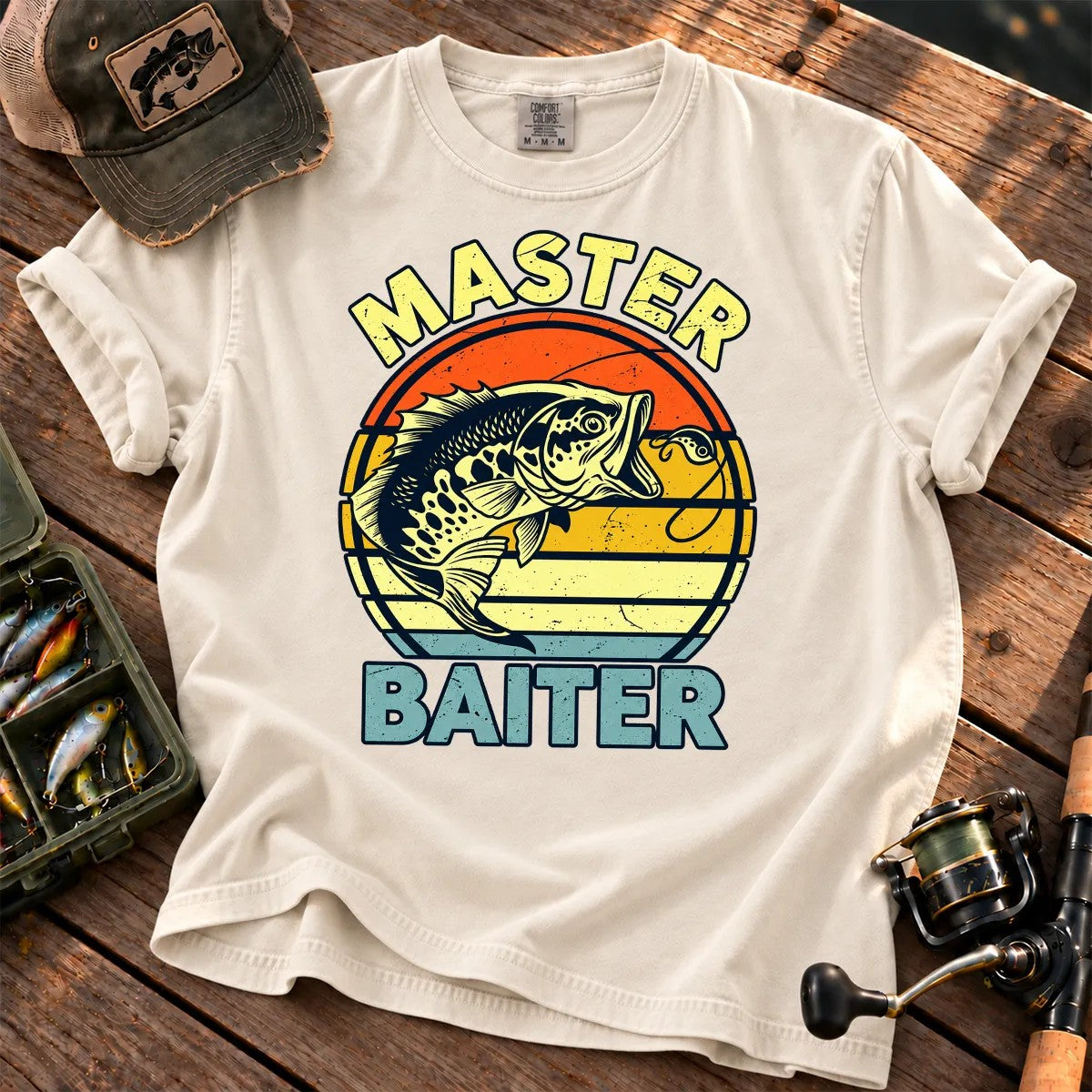Master Baiter Fishing T-Shirt in Ivory