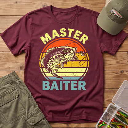 Master Baiter Fishing T-Shirt in Maroon