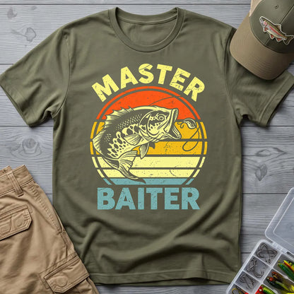 Master Baiter Fishing T-Shirt in Military Green