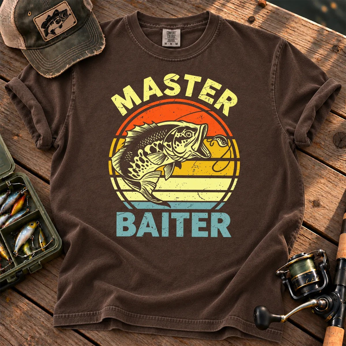 Master Baiter Fishing T-Shirt in Espresso