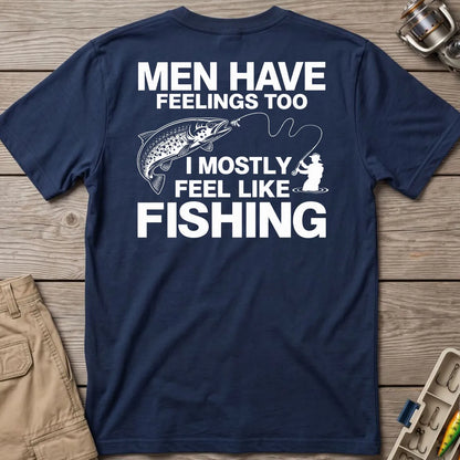 Men Have Feelings Too Fishing T-Shirt in Navy