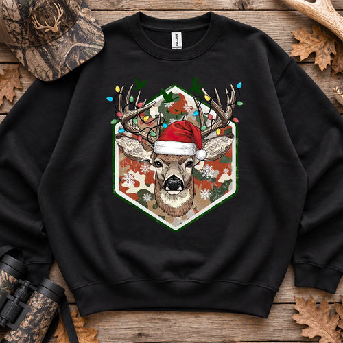 Merry and Bright Deer Sweatshirt in Black