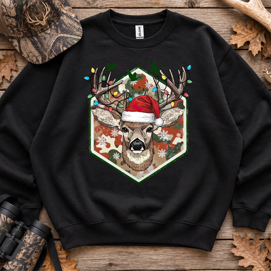 Merry and Bright Deer Sweatshirt in Black