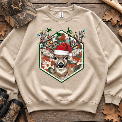 Merry and Bright Deer Sweatshirt in Sand