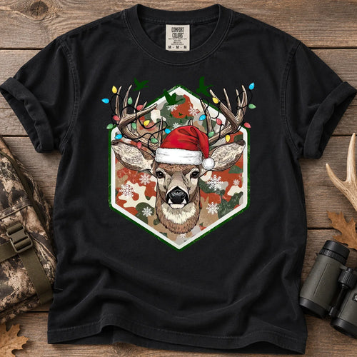 Merry and Bright Deer T-Shirt in Black