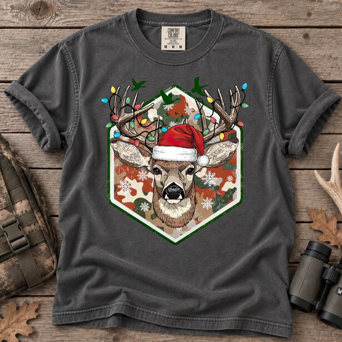 Merry and Bright Deer T-Shirt in Pepper