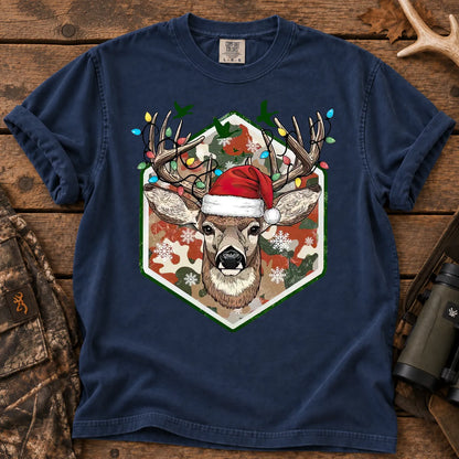 Merry and Bright Deer T-Shirt in True Navy