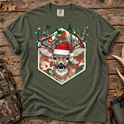 Merry and Bright Deer T-Shirt in Moss