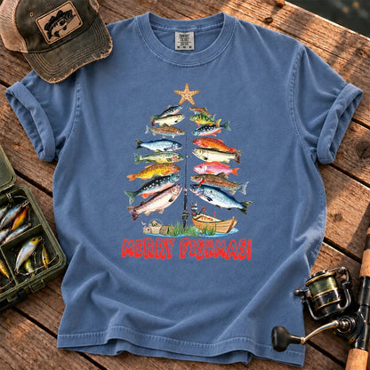 Merry Fishmas T-Shirt in Blue Jean