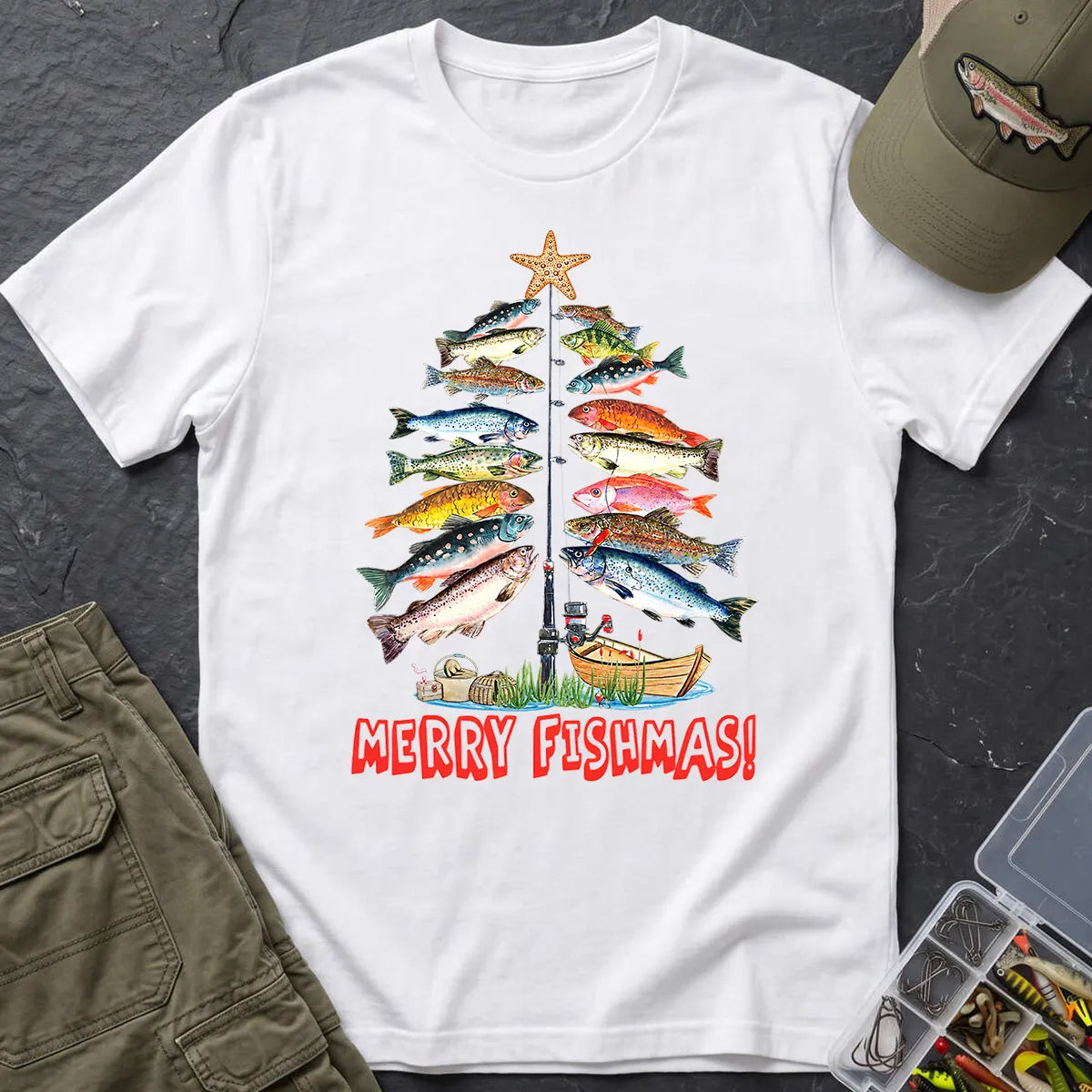 Merry Fishmas T-Shirt in White