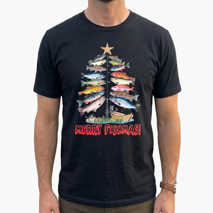 Merry Fishmas T-Shirt lifestyle mockup