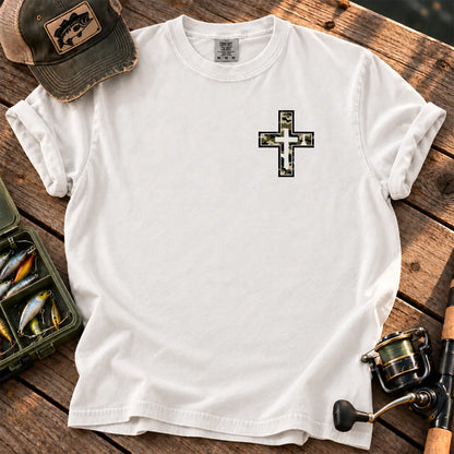 Minimal Camo Cross T-Shirt in White