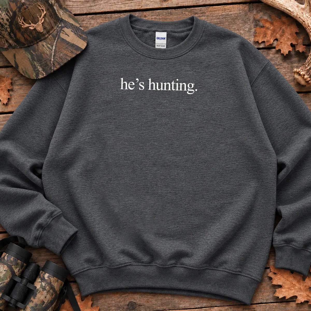 Minimal Hes Hunting Sweatshirt in Dark Heather