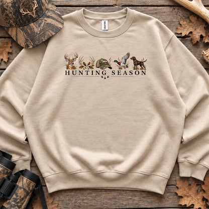 Minimal Hunting Season Forest Sweatshirt in Sand