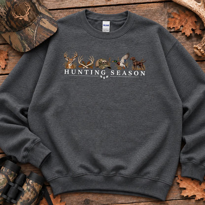 Minimal Hunting Season Forest Sweatshirt in Dark Heather