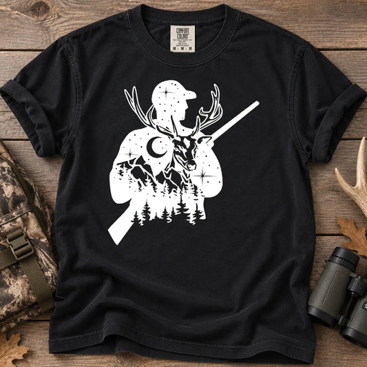 Moonlight Deer Hunter T-Shirt in Black