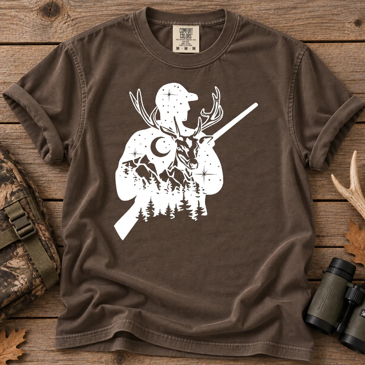 Moonlight Deer Hunter T-Shirt in Espresso