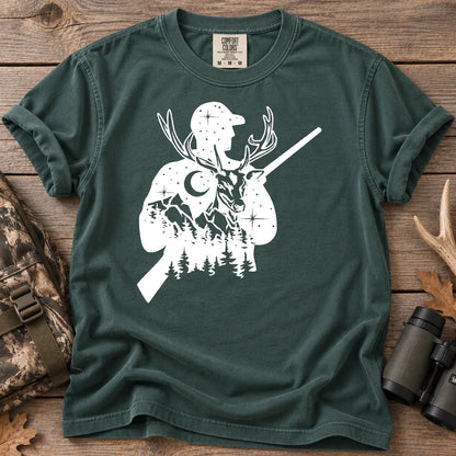 Moonlight Deer Hunter T-Shirt in Blue Spruce