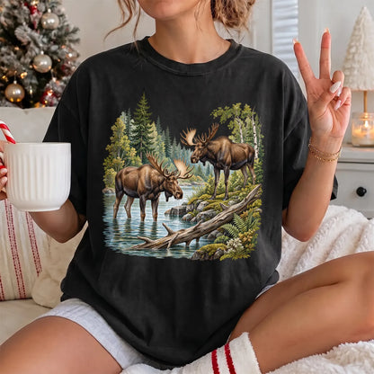 Moose River T-Shirt Women model in Black